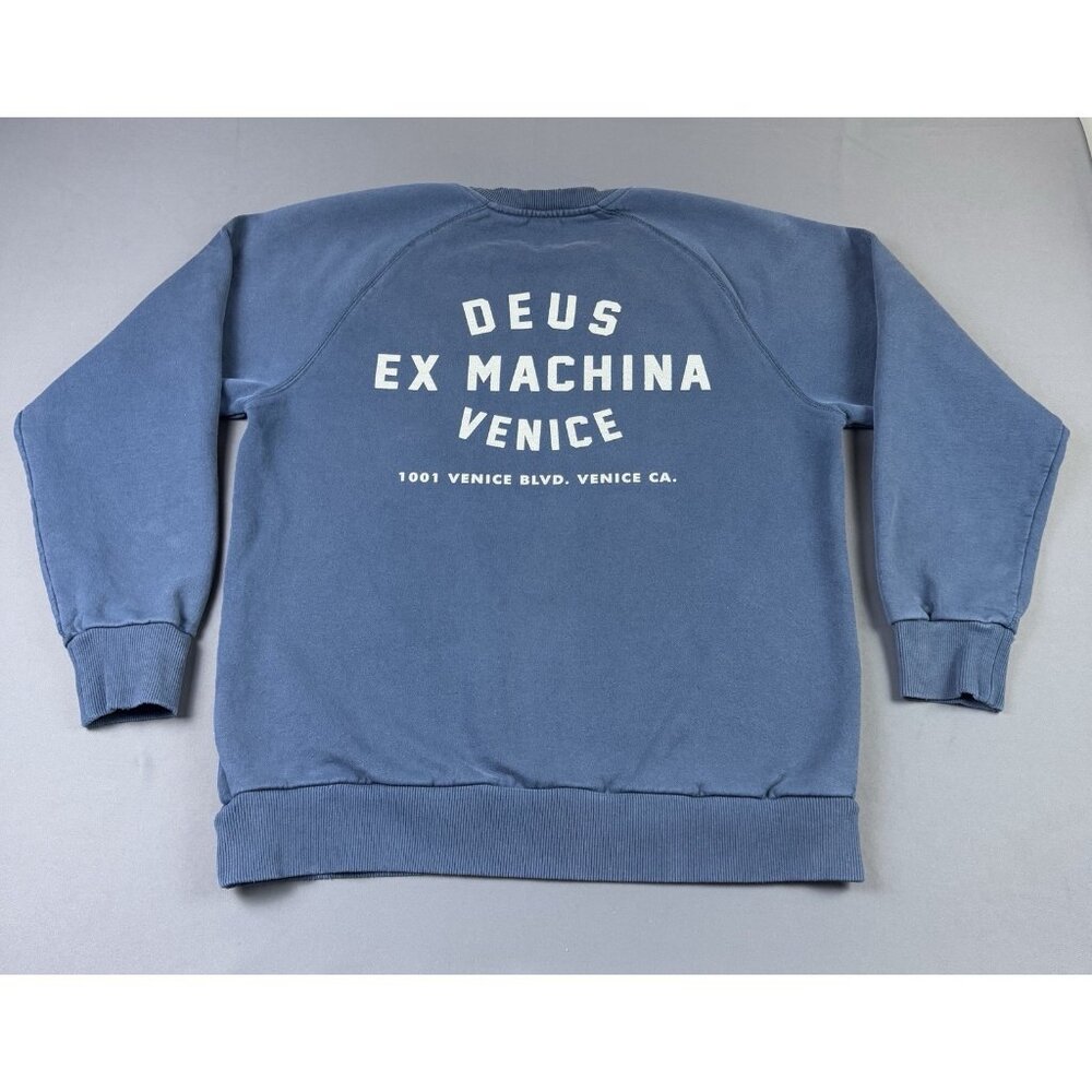 Deus Ex Machina Venice Motorcycle Biker Surf Skate Outdoor Blue Fade Sweatshirt